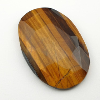 Tiger's eye faceted cabochon 37x25 mm no 2