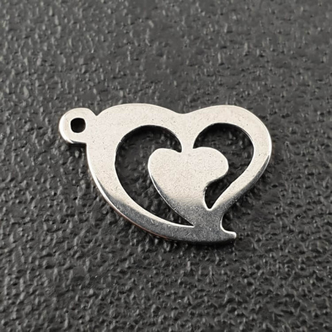Heart pendant surgical steel 14x9 mm 1pc Heart pendant surgical steel 14x9 mm 1pc