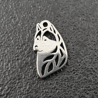 Pendant wolf surgical steel 13x7 mm 1pc