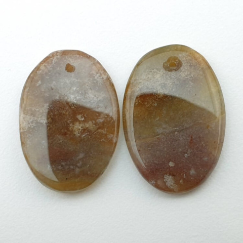 Agate pair of cabochons with hole 23x15 mm no P237 Agate pair of cabochons with hole 23x15 mm no P237
