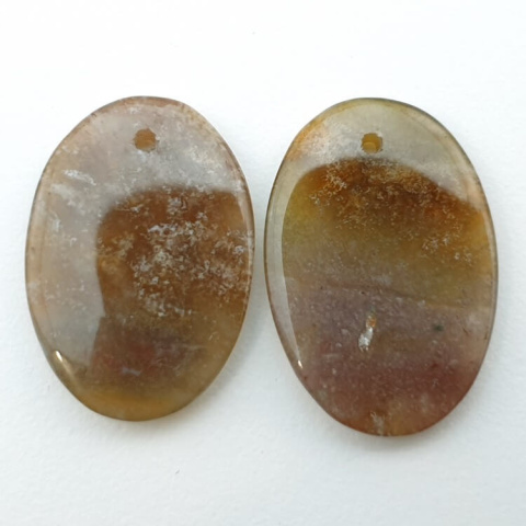 Agate pair of cabochons with hole 23x15 mm no P237 Agate pair of cabochons with hole 23x15 mm no P237