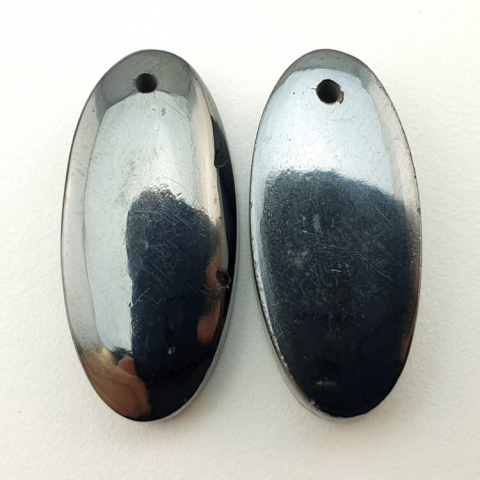 Hematite pair of cabochons with hole 24x11 mm no. P168 Hematite pair of cabochons with hole 24x11 mm no. P168