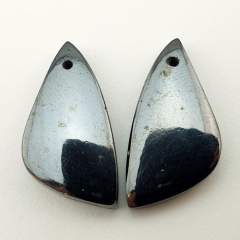 Hematite pair of cabochons with hole 26x13 mm no. P171 Hematite pair of cabochons with hole 26x13 mm no. P171