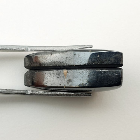 Hematite pair of cabochons with hole 26x13 mm no. P171 Hematite pair of cabochons with hole 26x13 mm no. P171