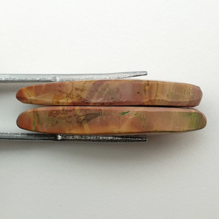 Jaspis cherry creek para kaboszonów z dziurką 33x13 mm nr P346