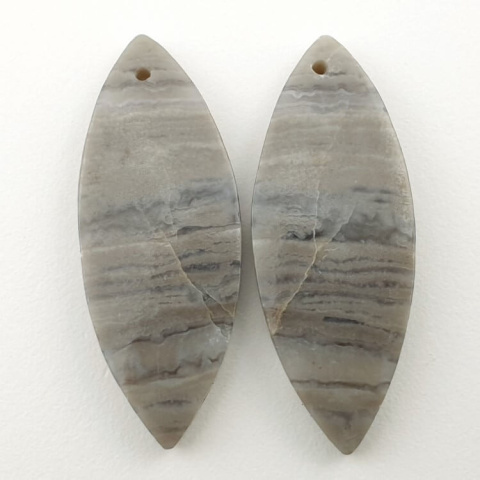 Jasper pair of cabochons with hole 37x14 mm no P131 Jasper pair of cabochons with hole 37x14 mm no P131