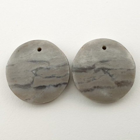 Jasper pair of cabochons with hole fi 19 mm no P123 Jasper pair of cabochons with hole fi 19 mm no P123