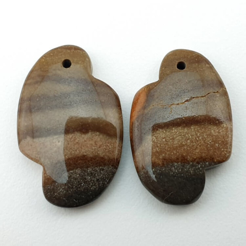 Jaspis polichromowy para kaboszonów z dziurką 23x15 mm nr P180 Jaspis polichromowy para kaboszonów z dziurką 23x15 mm nr P180
