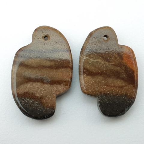 Jaspis polichromowy para kaboszonów z dziurką 23x15 mm nr P180 Jaspis polichromowy para kaboszonów z dziurką 23x15 mm nr P180
