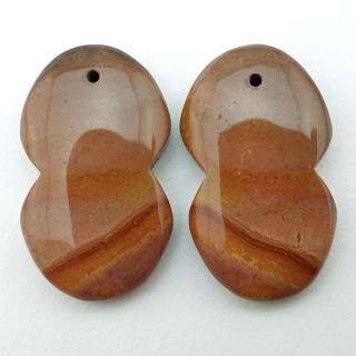 Jasper polychrome pair of cabochons with hole 26x15 mm no. P181