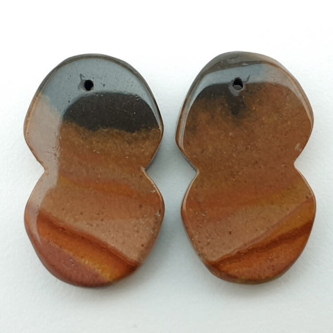 Jasper polychrome pair of cabochons with hole 26x15 mm no. P181 Jasper polychrome pair of cabochons with hole 26x15 mm no. P181