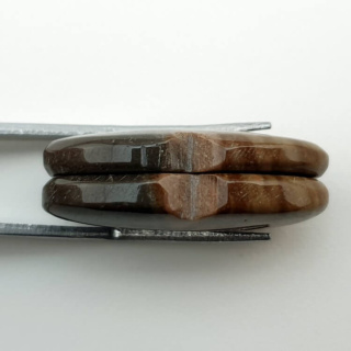 Jasper polychrome pair of cabochons with hole 28x15 mm no. P184