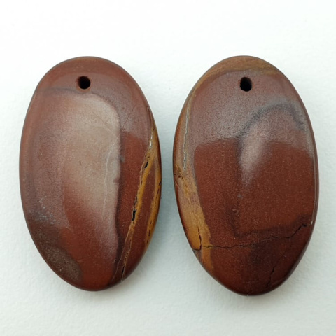 Mokaite pair of cabochons with hole 24x14 mm no P196 Mokaite pair of cabochons with hole 24x14 mm no P196