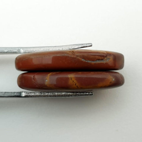 Mokaite pair of cabochons with hole 24x14 mm no P196 Mokaite pair of cabochons with hole 24x14 mm no P196