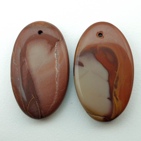 Mokaite pair of cabochons with hole 24x14 mm no P196 Mokaite pair of cabochons with hole 24x14 mm no P196