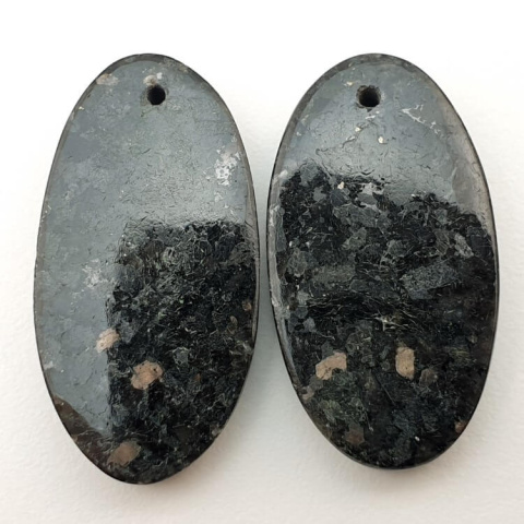 Nuummit pair of 28x15 mm hole cabochons no. P300 Nuummit pair of 28x15 mm hole cabochons no. P300