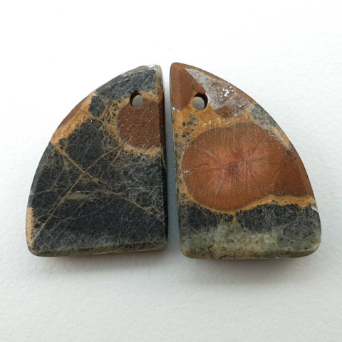 Obsydian orzechowy para kaboszonów z dziurką 15x12 mm nr P316 Obsydian orzechowy para kaboszonów z dziurką 15x12 mm nr P316