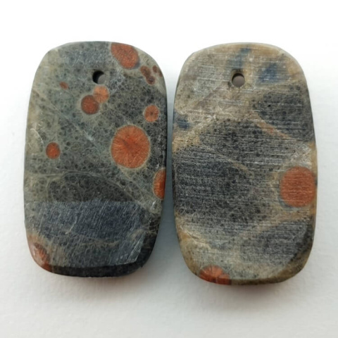 Walnut obsidian pair of cabochons with hole 21x12 mm no P326 Walnut obsidian pair of cabochons with hole 21x12 mm no P326