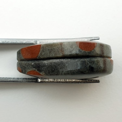 Walnut obsidian pair of cabochons with hole 25x16 mm no. P322 Walnut obsidian pair of cabochons with hole 25x16 mm no. P322