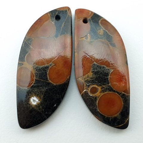 Obsydian orzechowy para kaboszonów z dziurką 31x13 mm nr P324 Obsydian orzechowy para kaboszonów z dziurką 31x13 mm nr P324
