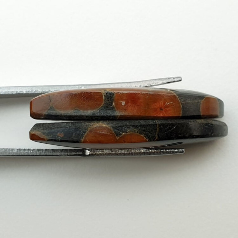 Obsydian orzechowy para kaboszonów z dziurką 31x13 mm nr P324 Obsydian orzechowy para kaboszonów z dziurką 31x13 mm nr P324