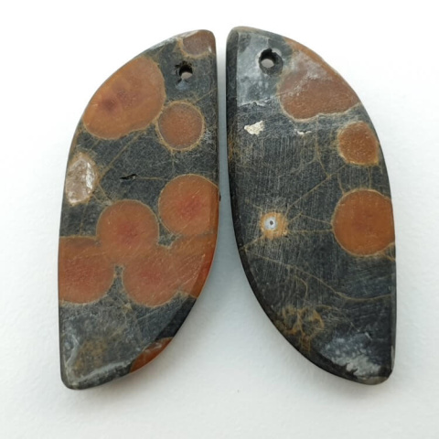 Obsydian orzechowy para kaboszonów z dziurką 31x13 mm nr P324 Obsydian orzechowy para kaboszonów z dziurką 31x13 mm nr P324