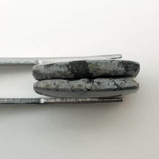 Snow obsidian pair of cabochons with hole 19x15 mm no P199
