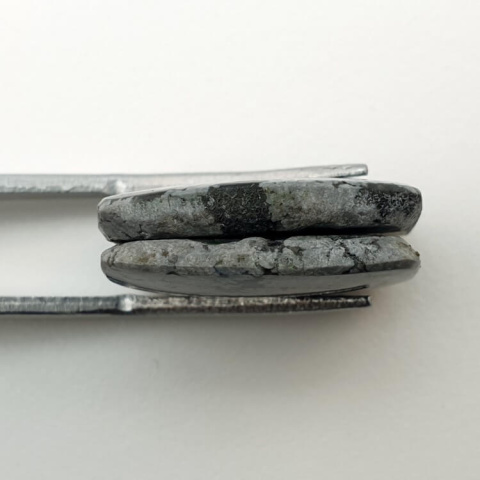 Snow obsidian pair of cabochons with hole 19x15 mm no. P199 Snow obsidian pair of cabochons with hole 19x15 mm no. P199
