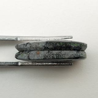 Snow obsidian pair of cabochons with hole 21x12 mm no P211