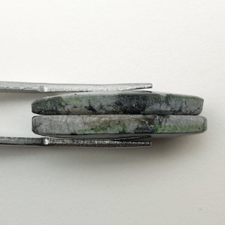Snow obsidian pair of cabochons with hole 25x10 mm no P204