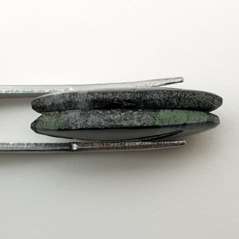 Obsydian śnieżny para kaboszonów z dziurką 25x13 mm nr P215 Obsydian śnieżny para kaboszonów z dziurką 25x13 mm nr P215