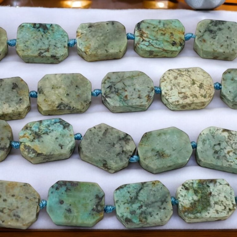 African turquoise irregular rectangle 15-19 mm 2 pcs African turquoise irregular rectangle 15-19 mm 2 pcs
