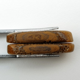 Tiger's eye pair of cabochons with hole 24x11 mm no P383