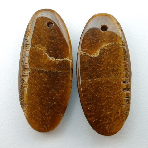 Tiger's eye pair of cabochons with hole 24x11 mm no. P383 Tiger's eye pair of cabochons with hole 24x11 mm no. P383