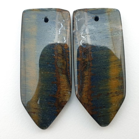 Tiger's eye pair of cabochons with hole 33x14 mm no P385 Tiger's eye pair of cabochons with hole 33x14 mm no P385
