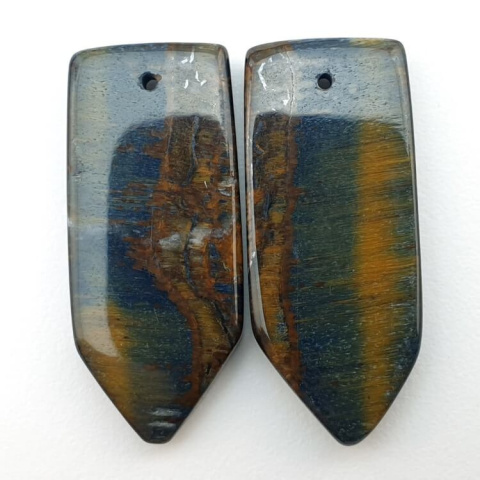 Tiger's eye pair of cabochons with hole 33x14 mm no P385 Tiger's eye pair of cabochons with hole 33x14 mm no P385