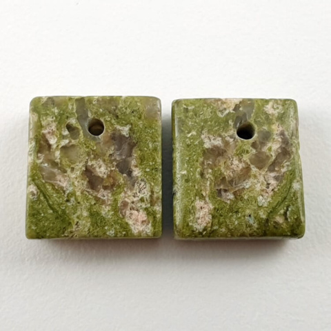 Unakit pair of cabochons with hole 11x10 mm no. P146 Unakit pair of cabochons with hole 11x10 mm no. P146