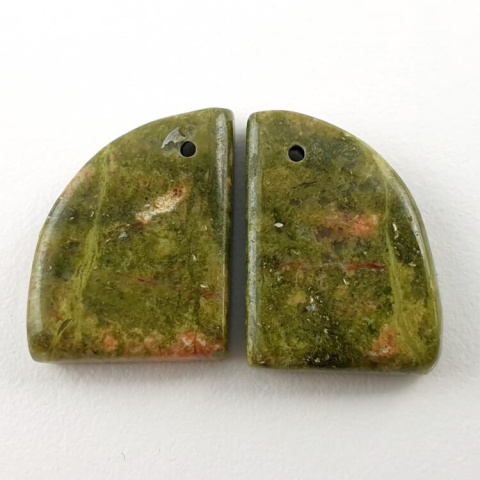 Unakite pair of cabochons with hole 17x13 mm no P151 Unakite pair of cabochons with hole 17x13 mm no P151