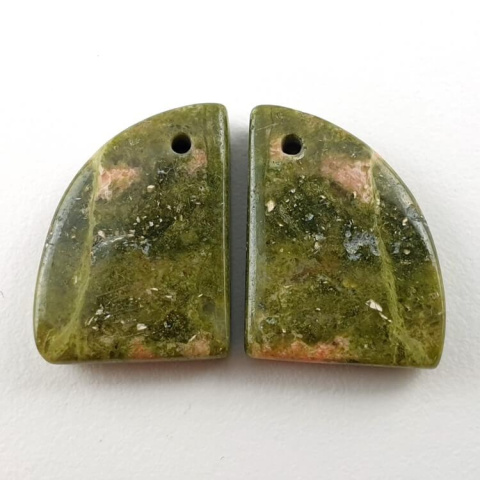 Unakite pair of cabochons with hole 17x13 mm no P151 Unakite pair of cabochons with hole 17x13 mm no P151