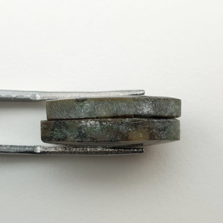 Variolite pair of cabochons with hole 19x15 mm no P248