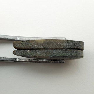 Variolite pair of cabochons with hole 22x12 mm no P256