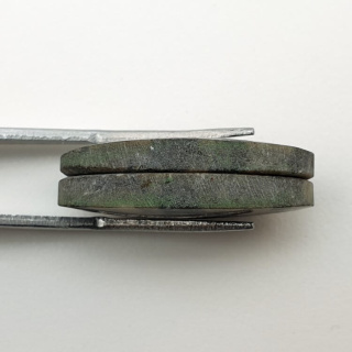 Variolite pair of cabochons with hole 25x12 mm no P249