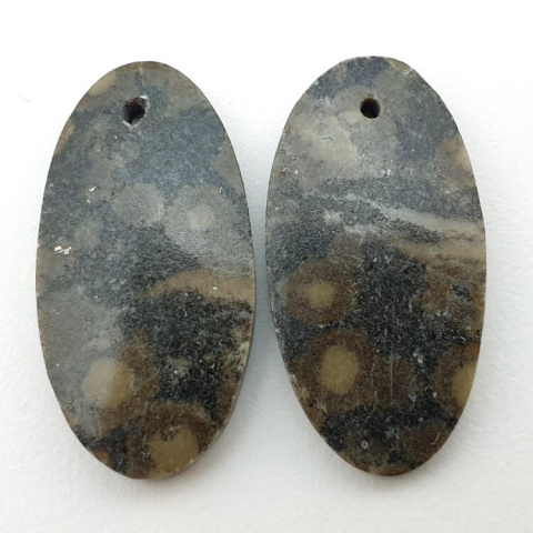 Variolite pair of cabochons with hole 25x13 mm no P254 Variolite pair of cabochons with hole 25x13 mm no P254