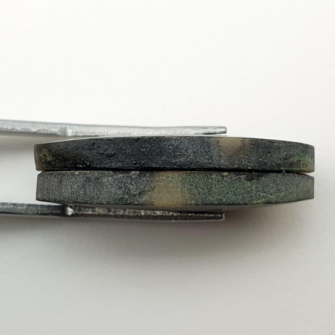 Variolite pair of cabochons with hole 27x13 mm no P258 Variolite pair of cabochons with hole 27x13 mm no P258