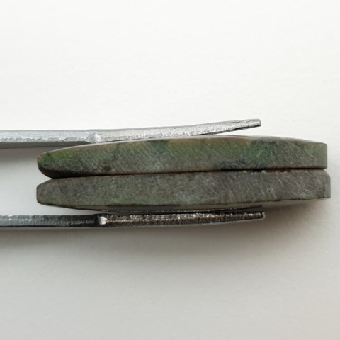 Variolite pair of cabochons with hole 29x11 mm no P257 Variolite pair of cabochons with hole 29x11 mm no P257