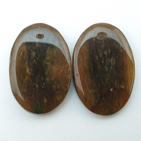 Agate pair of cabochons with hole 24x16 mm no. P501 Agate pair of cabochons with hole 24x16 mm no. P501