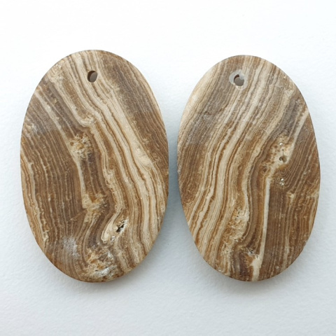 Aragonit para kaboszonów z dziurką 26x16 mm nr P433 Aragonit para kaboszonów z dziurką 26x16 mm nr P433