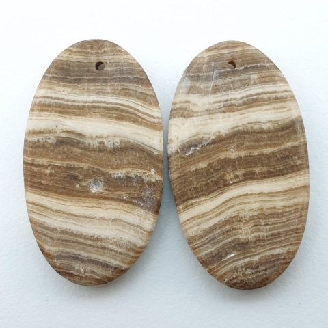 Aragonite pair of cabochons with hole 27x15 mm no. P436 Aragonite pair of cabochons with hole 27x15 mm no. P436