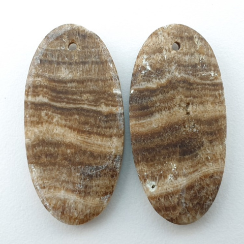 Aragonit para kaboszonów z dziurką 28x14 mm nr P427 Aragonit para kaboszonów z dziurką 28x14 mm nr P427