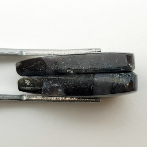Jasper gabbro pair of cabochons with hole 25x13 mm no. P447 Jasper gabbro pair of cabochons with hole 25x13 mm no. P447